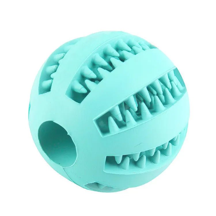 Dog Toy Ball, Nontoxic Bite Resistant Toy Ball for Pet Dogs Puppy Cat, Dog Pet Food Treat Feeder Chew Tooth Cleaning Ball - Checkouts UK