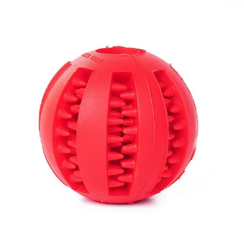 Dog Toy Ball, Nontoxic Bite Resistant Toy Ball for Pet Dogs Puppy Cat, Dog Pet Food Treat Feeder Chew Tooth Cleaning Ball - Checkouts UK
