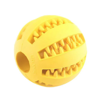 Dog Toy Ball, Nontoxic Bite Resistant Toy Ball for Pet Dogs Puppy Cat, Dog Pet Food Treat Feeder Chew Tooth Cleaning Ball - Checkouts UK