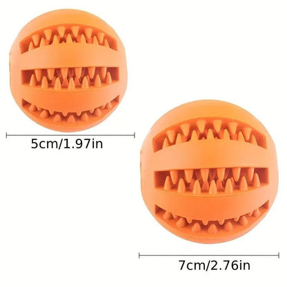 Dog Toy Ball, Nontoxic Bite Resistant Toy Ball for Pet Dogs Puppy Cat, Dog Pet Food Treat Feeder Chew Tooth Cleaning Ball - Checkouts UK