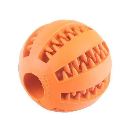 Dog Toy Ball, Nontoxic Bite Resistant Toy Ball for Pet Dogs Puppy Cat, Dog Pet Food Treat Feeder Chew Tooth Cleaning Ball - Checkouts UK