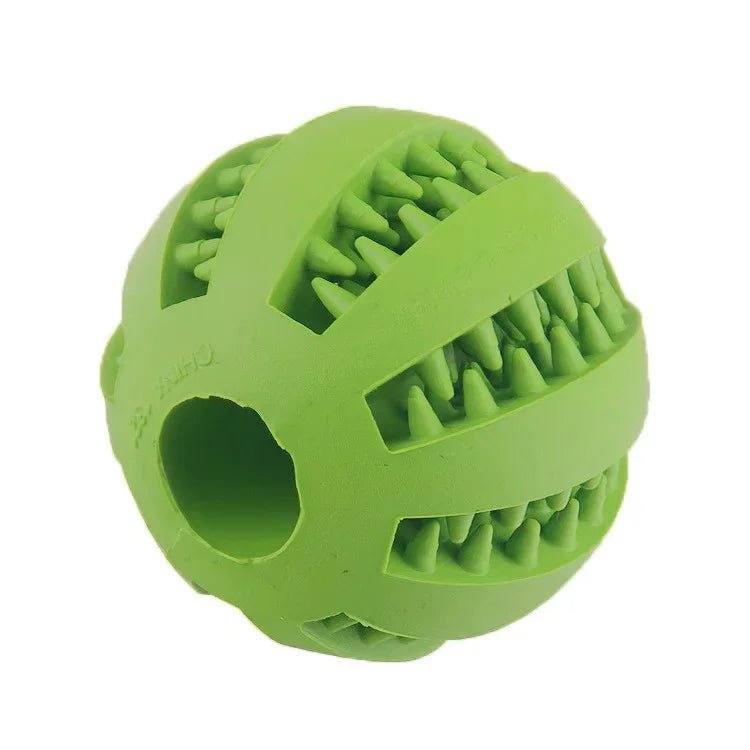 Dog Toy Ball, Nontoxic Bite Resistant Toy Ball for Pet Dogs Puppy Cat, Dog Pet Food Treat Feeder Chew Tooth Cleaning Ball - Checkouts UK