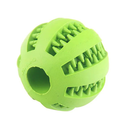 Dog Toy Ball, Nontoxic Bite Resistant Toy Ball for Pet Dogs Puppy Cat, Dog Pet Food Treat Feeder Chew Tooth Cleaning Ball - Checkouts UK