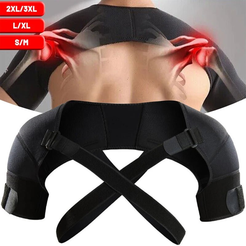 Double Shoulder Brace Support Belt Adjustable Pressurized Breathable Protective Shoulder Strap for Back Pain Relief - Checkouts USA