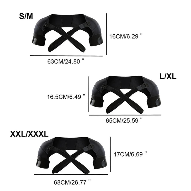 Double Shoulder Brace Support Belt Adjustable Pressurized Breathable Protective Shoulder Strap for Back Pain Relief - Checkouts USA