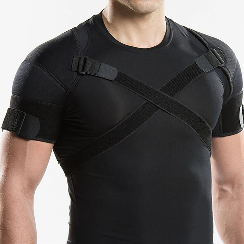 Double Shoulder Brace Support Belt Adjustable Pressurized Breathable Protective Shoulder Strap for Back Pain Relief - Checkouts USA