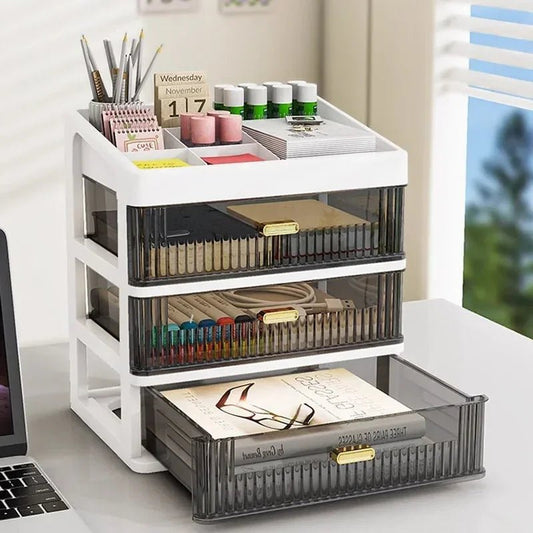 Drawer Storage Desk Organizer Stationery Transparent Office Supplies Organizers Accessories Box Plastic Organizing Boxes School - Checkouts USA