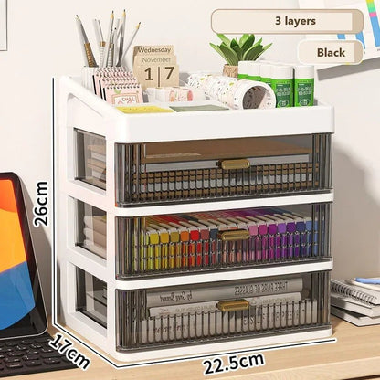 Drawer Storage Desk Organizer Stationery Transparent Office Supplies Organizers Accessories Box Plastic Organizing Boxes School - Checkouts USA