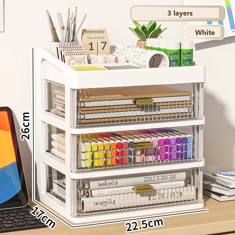 Drawer Storage Desk Organizer Stationery Transparent Office Supplies Organizers Accessories Box Plastic Organizing Boxes School - Checkouts USA