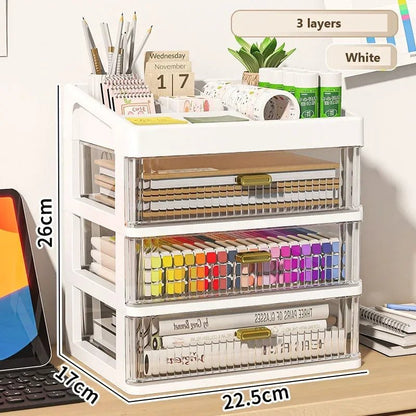 Drawer Storage Desk Organizer Stationery Transparent Office Supplies Organizers Accessories Box Plastic Organizing Boxes School - Checkouts USA