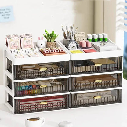 Drawer Storage Desk Organizer Stationery Transparent Office Supplies Organizers Accessories Box Plastic Organizing Boxes School - Checkouts USA