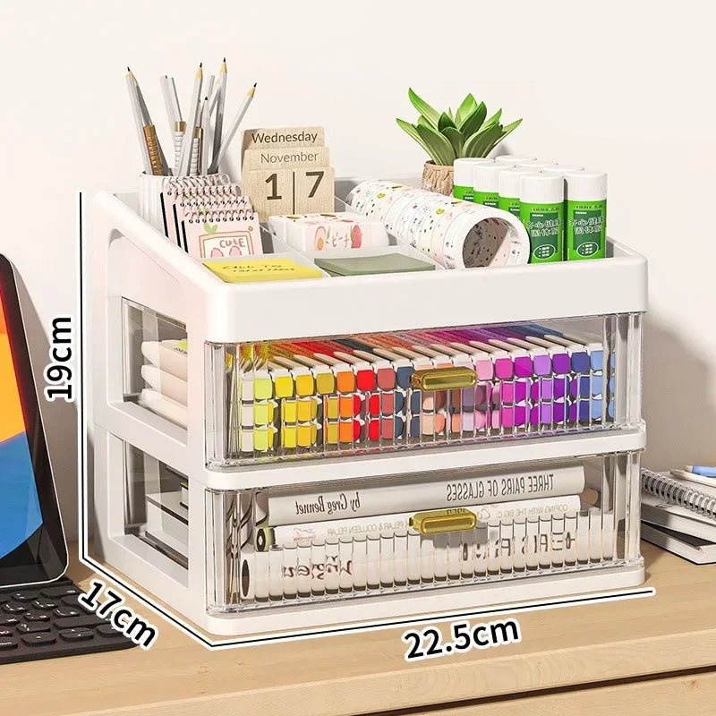 Drawer Storage Desk Organizer Stationery Transparent Office Supplies Organizers Accessories Box Plastic Organizing Boxes School - Checkouts USA