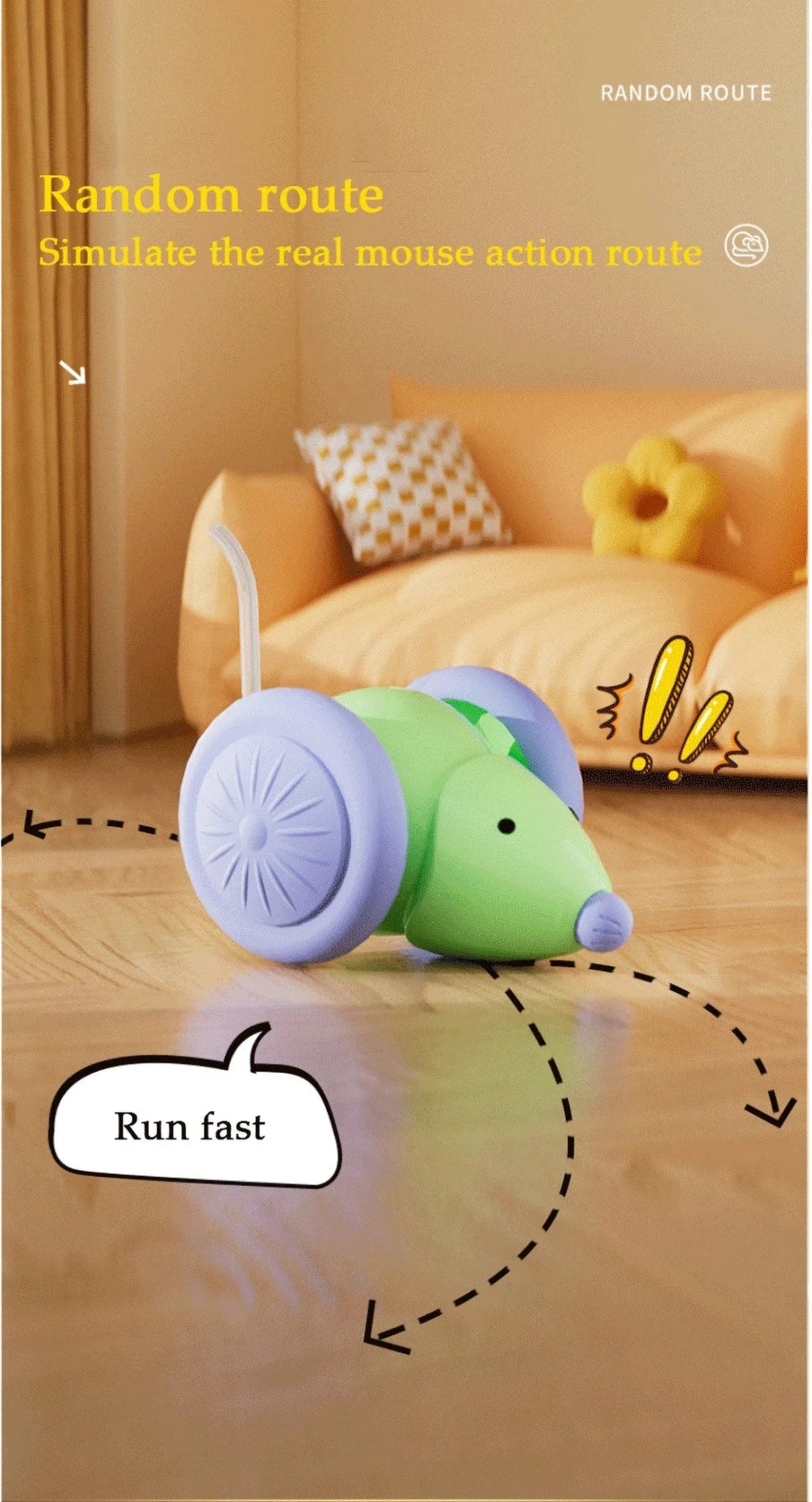 Electric Mouse Car Pet toys Interactive Cat Toy Rechargeable Automatic Teaser with Intelligent Obstacle Avoidance Pet Products - Checkouts UK
