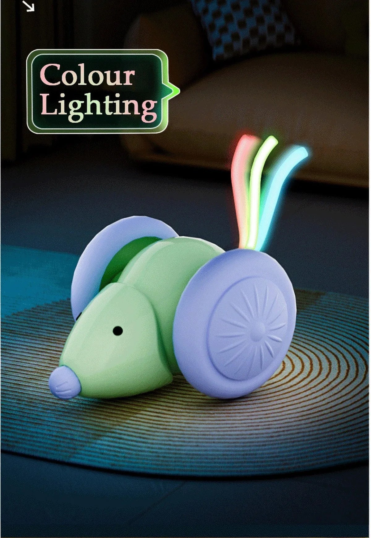 Electric Mouse Car Pet toys Interactive Cat Toy Rechargeable Automatic Teaser with Intelligent Obstacle Avoidance Pet Products - Checkouts UK