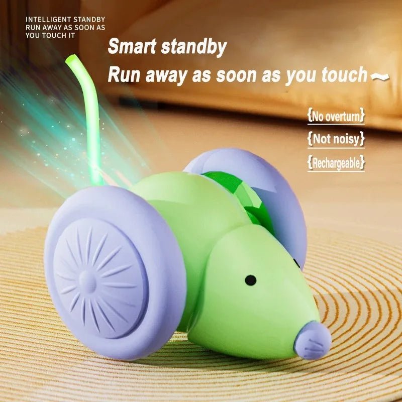 Electric Mouse Car Pet toys Interactive Cat Toy Rechargeable Automatic Teaser with Intelligent Obstacle Avoidance Pet Products - Checkouts UK