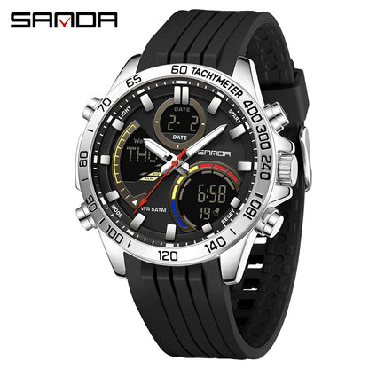 Electronic Cool Watch Waterproof Alarm Clock Multi functional Steel Band Men's Fashion Trend Watch - Checkouts USA