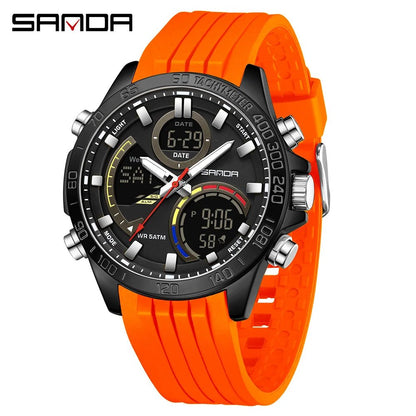 Electronic Cool Watch Waterproof Alarm Clock Multi functional Steel Band Men's Fashion Trend Watch - Checkouts USA