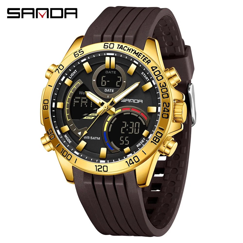 Electronic Cool Watch Waterproof Alarm Clock Multi functional Steel Band Men's Fashion Trend Watch - Checkouts USA