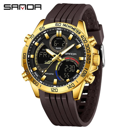 Electronic Cool Watch Waterproof Alarm Clock Multi functional Steel Band Men's Fashion Trend Watch - Checkouts USA