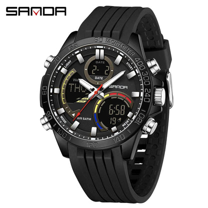 Electronic Cool Watch Waterproof Alarm Clock Multi functional Steel Band Men's Fashion Trend Watch - Checkouts USA