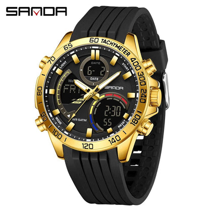 Electronic Cool Watch Waterproof Alarm Clock Multi functional Steel Band Men's Fashion Trend Watch - Checkouts USA