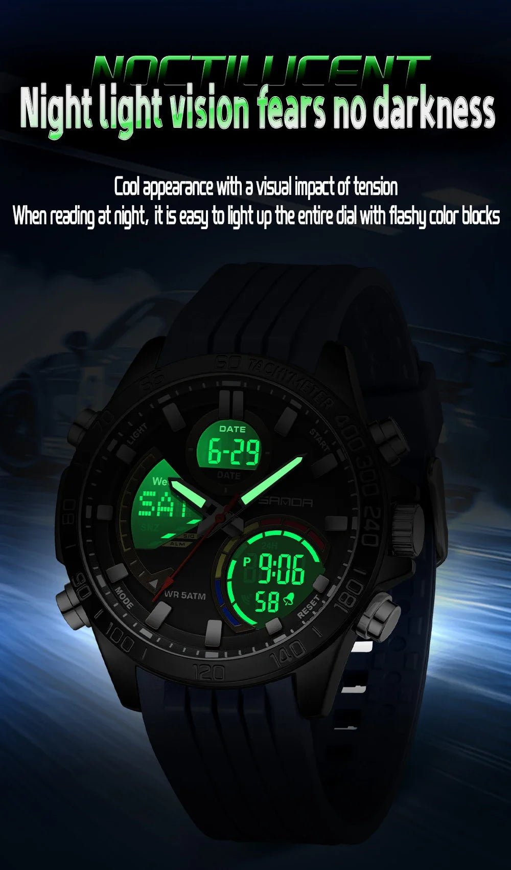 Electronic Cool Watch Waterproof Alarm Clock Multi functional Steel Band Men's Fashion Trend Watch - Checkouts USA