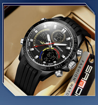 Electronic Cool Watch Waterproof Alarm Clock Multi functional Steel Band Men's Fashion Trend Watch - Checkouts USA