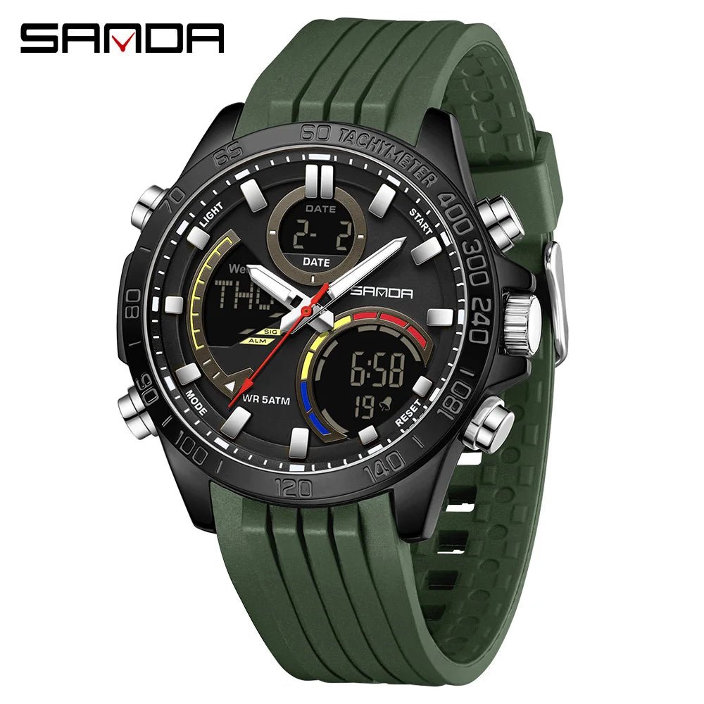 Electronic Cool Watch Waterproof Alarm Clock Multi functional Steel Band Men's Fashion Trend Watch - Checkouts USA