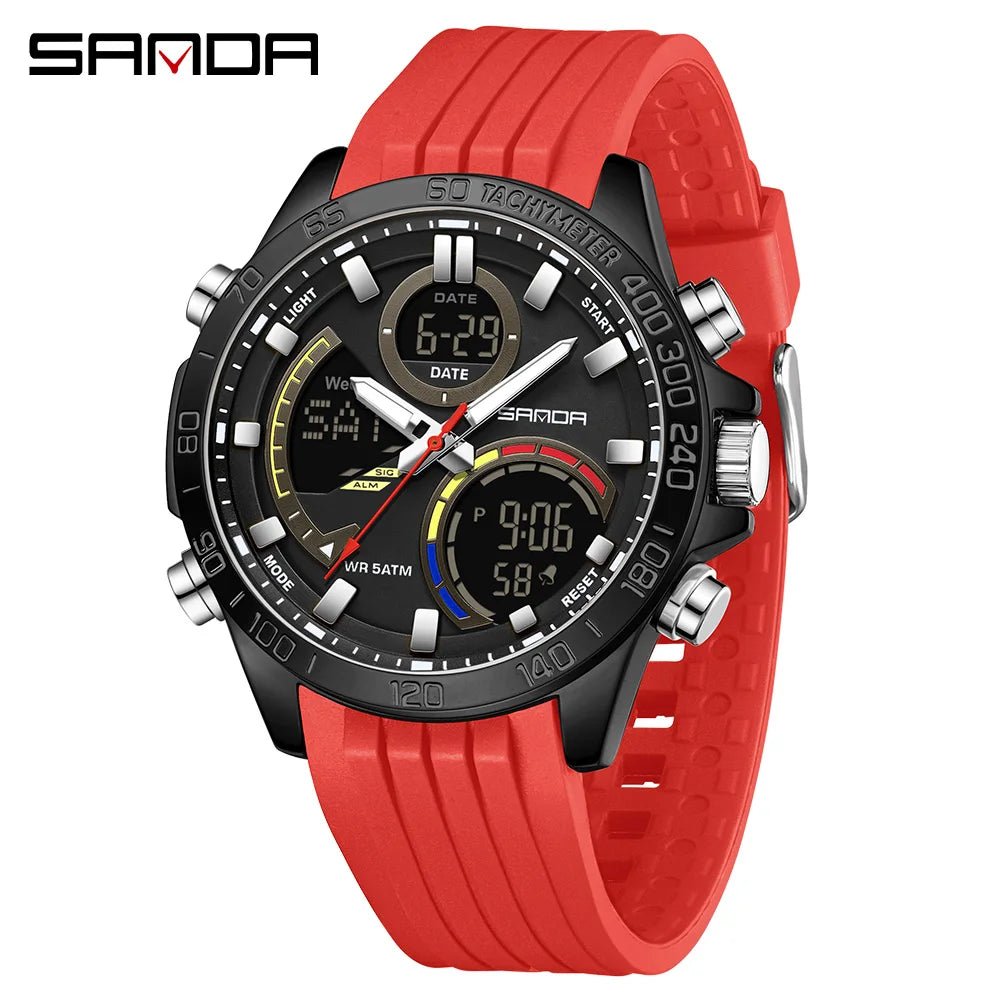 Electronic Cool Watch Waterproof Alarm Clock Multi functional Steel Band Men's Fashion Trend Watch - Checkouts USA
