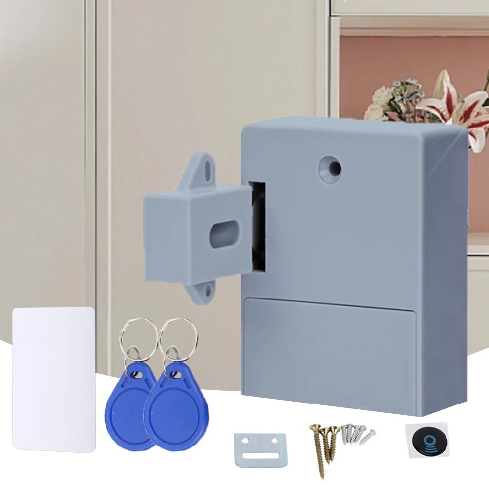 Electronic Lock RFID Electronic Cabinet Lock with 2 Key Hidden DIY RFID Lock Smart Sensor for Wooden Drawer Locker Cupboard - Checkouts USA