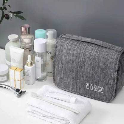 Fabric Men Portable Storage Bag Toiletries Organizer Women Cosmetic Bag Waterproof Hanging Travel Wash Pouch - Checkouts UK