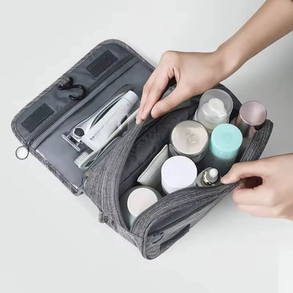 Fabric Men Portable Storage Bag Toiletries Organizer Women Cosmetic Bag Waterproof Hanging Travel Wash Pouch - Checkouts UK