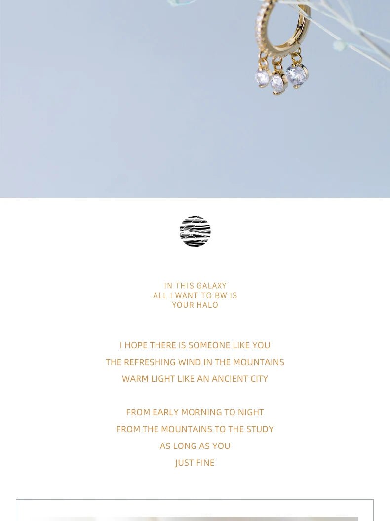 Fashion Luminous CZ Elegant Hoop Earring for Women Sterling Silver 925 Tassel Earring Korea Style Fine Jewelry Brincos - Checkouts USA