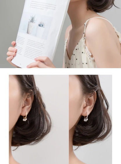 Fashion Luminous CZ Elegant Hoop Earring for Women Sterling Silver 925 Tassel Earring Korea Style Fine Jewelry Brincos - Checkouts USA