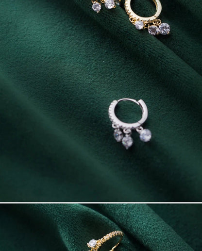 Fashion Luminous CZ Elegant Hoop Earring for Women Sterling Silver 925 Tassel Earring Korea Style Fine Jewelry Brincos - Checkouts USA