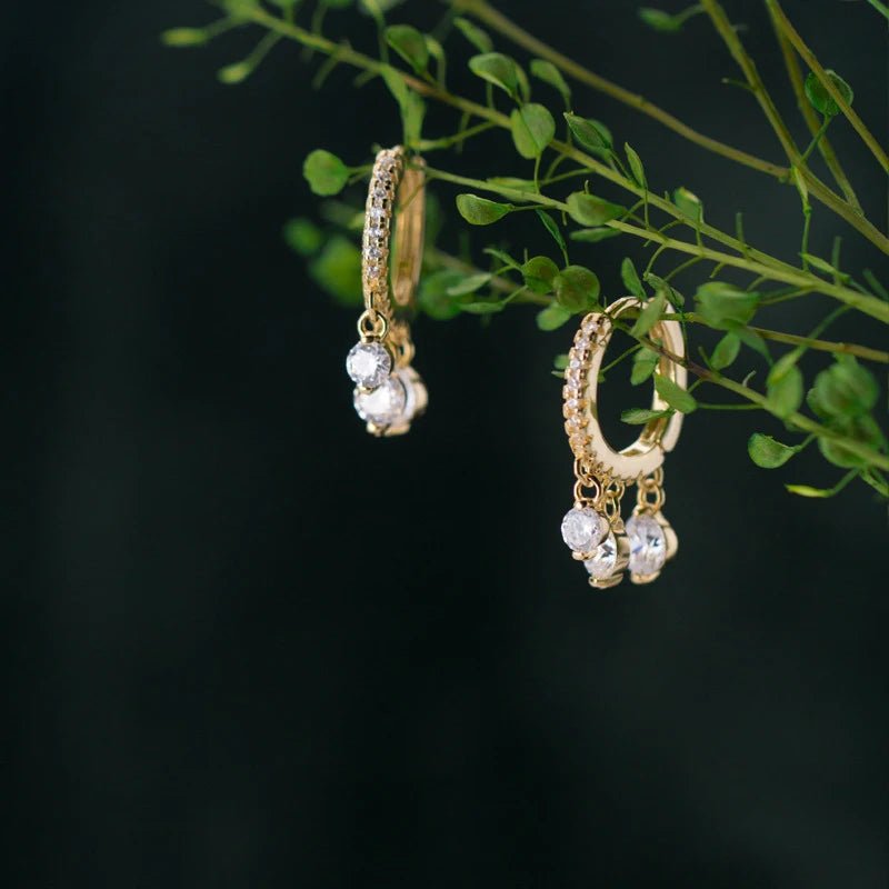 Fashion Luminous CZ Elegant Hoop Earring for Women Sterling Silver 925 Tassel Earring Korea Style Fine Jewelry Brincos - Checkouts USA