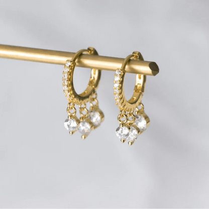 Fashion Luminous CZ Elegant Hoop Earring for Women Sterling Silver 925 Tassel Earring Korea Style Fine Jewelry Brincos - Checkouts USA