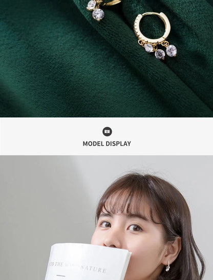 Fashion Luminous CZ Elegant Hoop Earring for Women Sterling Silver 925 Tassel Earring Korea Style Fine Jewelry Brincos - Checkouts USA