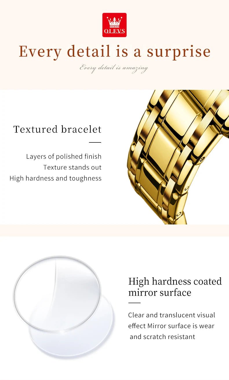 Fashion luxury women's watches trend brand 30m waterproof Arabic numeral scale quartz watch for women Original wristwatch - Checkouts USA