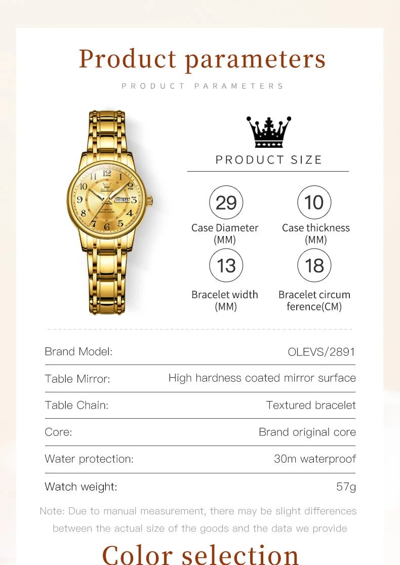 Fashion luxury women's watches trend brand 30m waterproof Arabic numeral scale quartz watch for women Original wristwatch - Checkouts USA