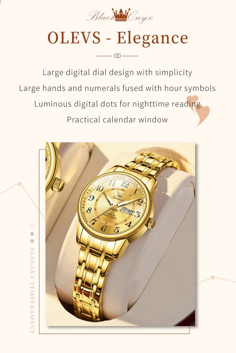 Fashion luxury women's watches trend brand 30m waterproof Arabic numeral scale quartz watch for women Original wristwatch - Checkouts USA