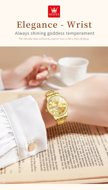 Fashion luxury women's watches trend brand 30m waterproof Arabic numeral scale quartz watch for women Original wristwatch - Checkouts USA