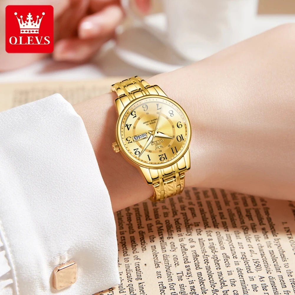 Fashion luxury women's watches trend brand 30m waterproof Arabic numeral scale quartz watch for women Original wristwatch - Checkouts USA