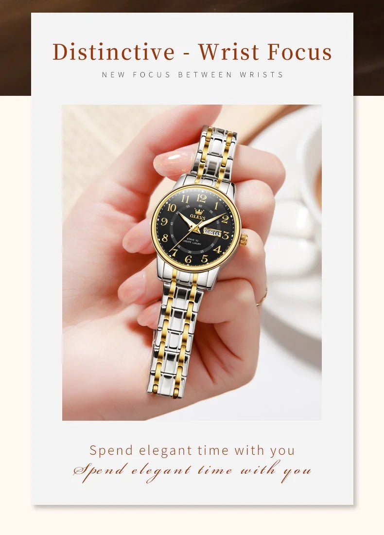 Fashion luxury women's watches trend brand 30m waterproof Arabic numeral scale quartz watch for women Original wristwatch - Checkouts USA