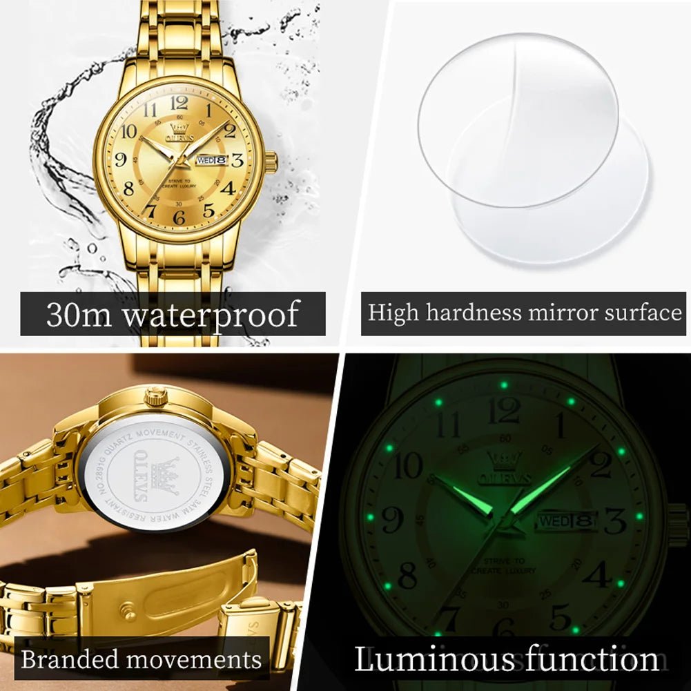 Fashion luxury women's watches trend brand 30m waterproof Arabic numeral scale quartz watch for women Original wristwatch - Checkouts USA