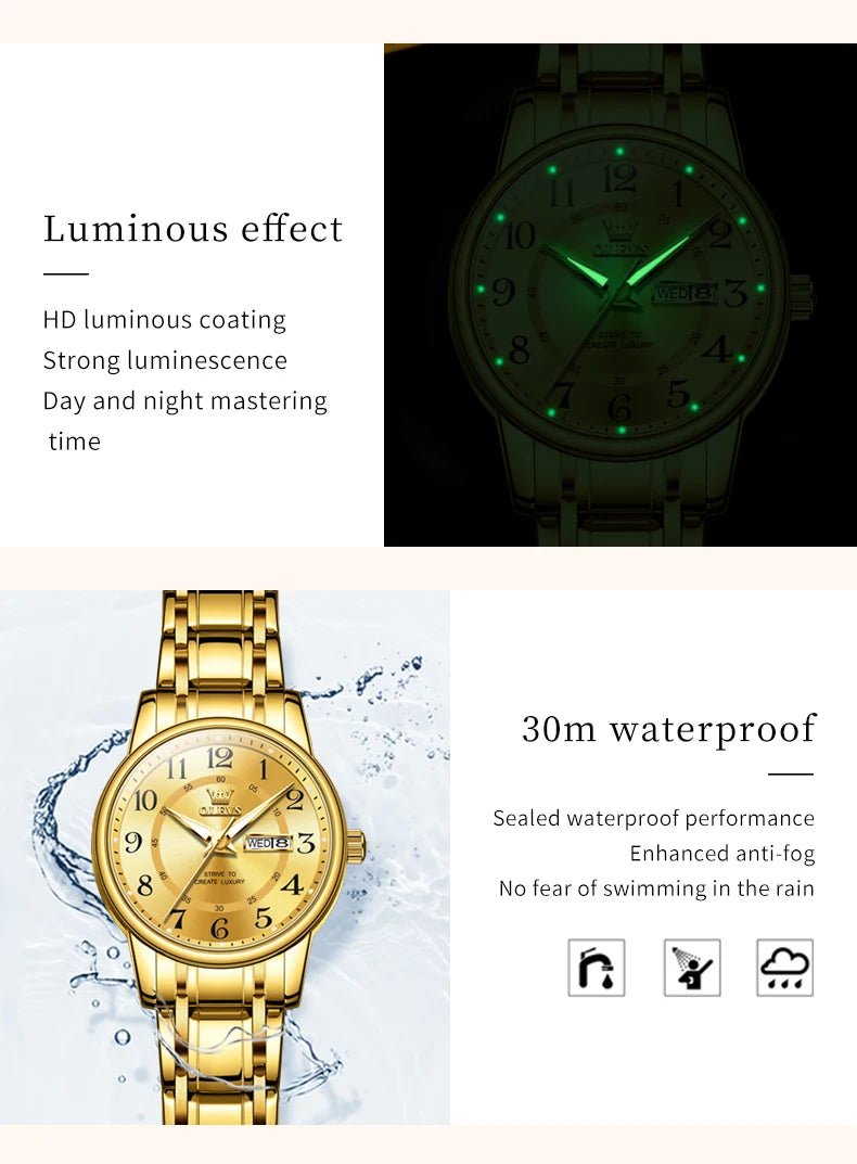Fashion luxury women's watches trend brand 30m waterproof Arabic numeral scale quartz watch for women Original wristwatch - Checkouts USA