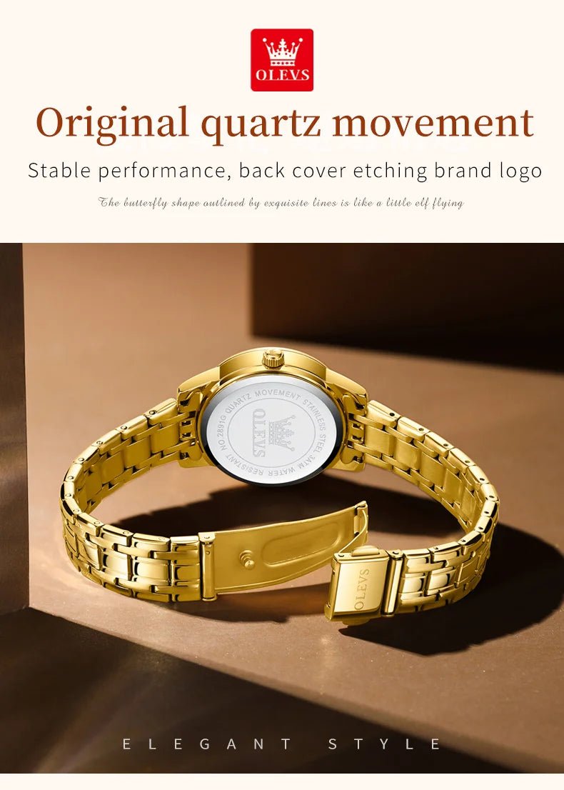 Fashion luxury women's watches trend brand 30m waterproof Arabic numeral scale quartz watch for women Original wristwatch - Checkouts USA