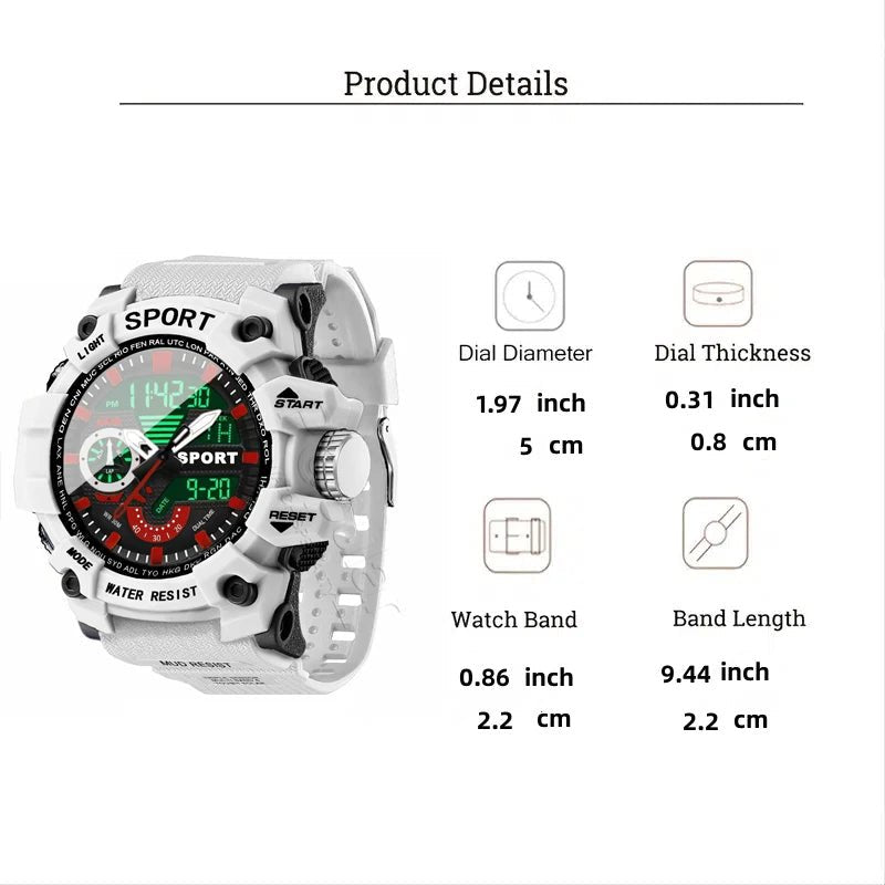 Fashion Sport Watches Men Shock Resistant Wristwatch LED Alarm Stopwatch Clock Military Men Watch - Checkouts USA