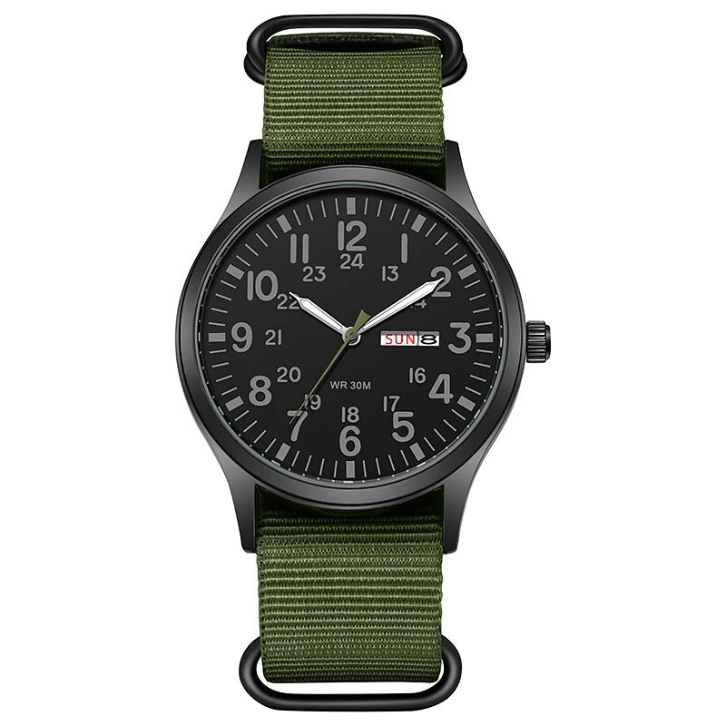 Field Watch Easy Reading Fabric Strap 24 Hours Display Quartz Movement - Checkouts USA