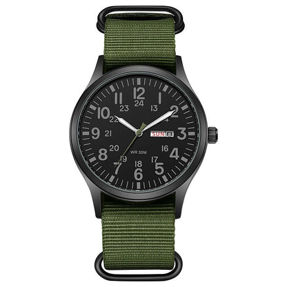 Field Watch Easy Reading Fabric Strap 24 Hours Display Quartz Movement - Checkouts USA